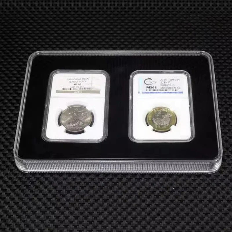 

2 акриловых защитных ящика для монет, чехлы для хранения, памятные монеты, плиты, совместимые с PCGS NGC, коробка для монет