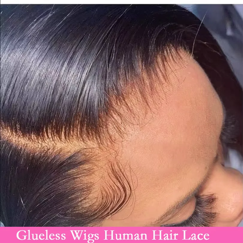 Прямые 5X5 бесклеевые парики из человеческих волос готовые к ношению