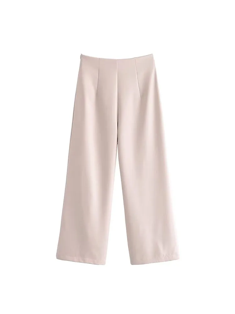 

Женские широкие брюки PB & ZA, повседневные винтажные брюки с высокой талией и боковой молнией, модель 4043330, 8762482