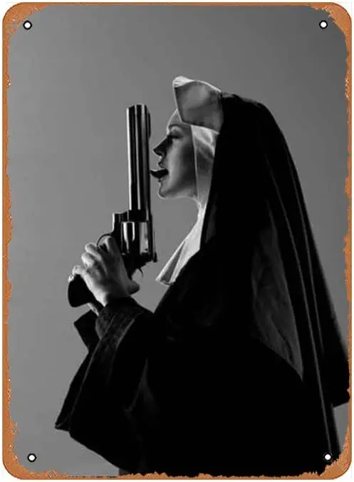Жестяной винтажный знак Женская зловещая фотография настенное украшение для