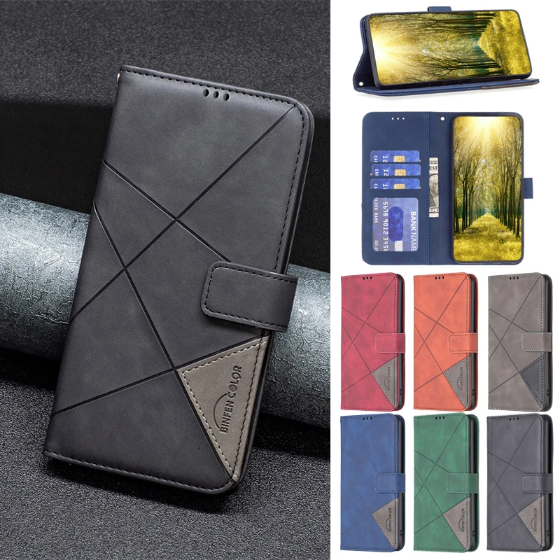 Flip Leather Wallet Cover For Samsung Galaxy A36 A16 A54 A546V A34 A14 A24 A06 M14 M34 5G Geometric Phone Bag Protect Case Funda