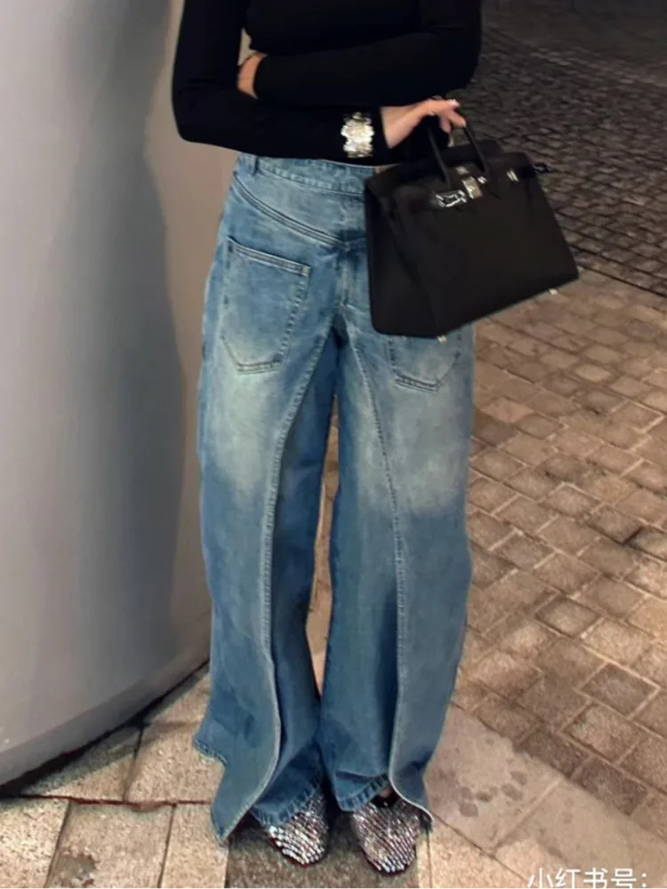 [Яоин] Новые потертые утягивающие передние и задние деконструированные