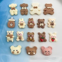 new bow tie bear resin charm flatback stationery patch diy manual hairpin mobile phone case decor material craft supplies