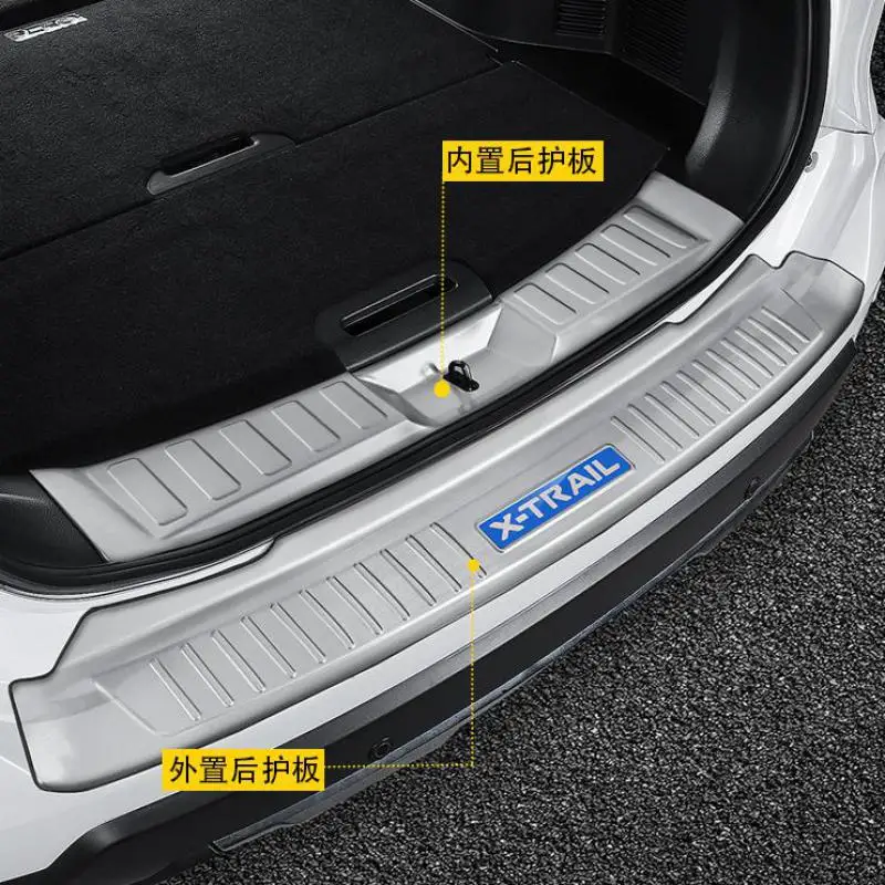 For Nissan X-trail T32 2017 2018 2019 2020 Stainless Steel Scuff Plate/door Sill And Rear Bumper Protector Sill For Nissan X-trail T32 2017 2018 2019 2020 Stainless Steel Scuff Plate/door Sill And Rear Bumper Protector Sill
