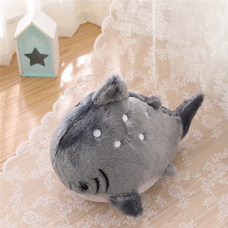 

Nice Cute Fat Shark Pillow Dolls Stuffed Soft Plush Whale Toys Kawaii Children Hug Fish Cushion For Kids Girls Birthday Xmas