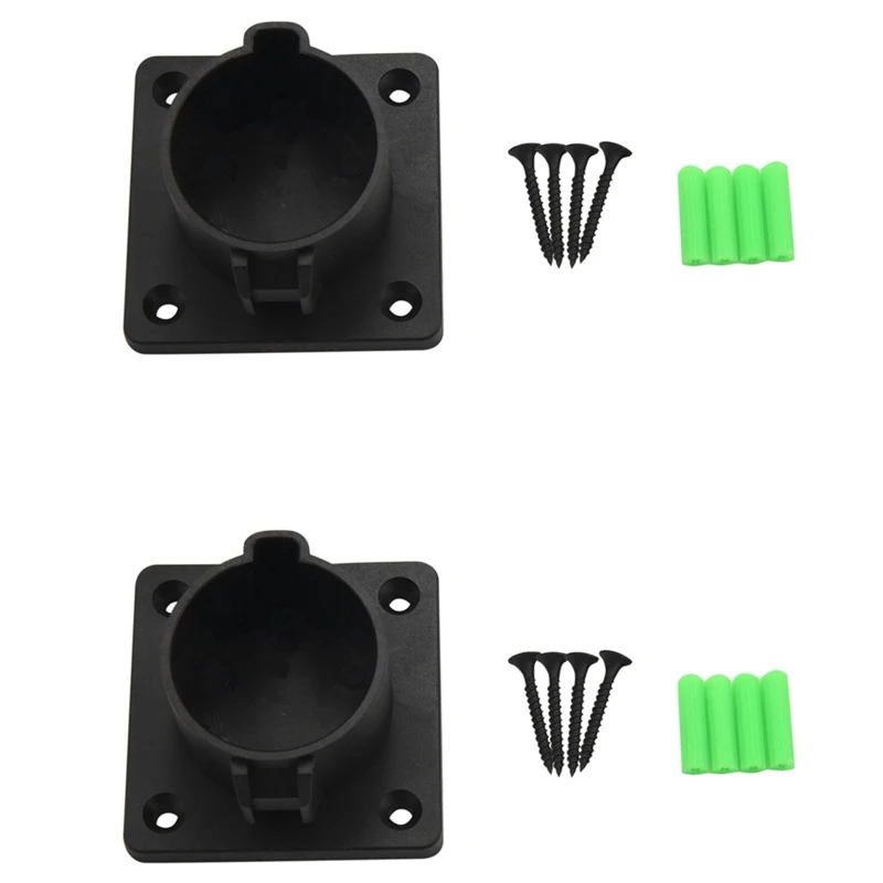 

2X Charger Dock Nozzle-Holster Dock Vehicle Charger Plug For SAE J1772 Electric Vehicle With Screws Included Holder