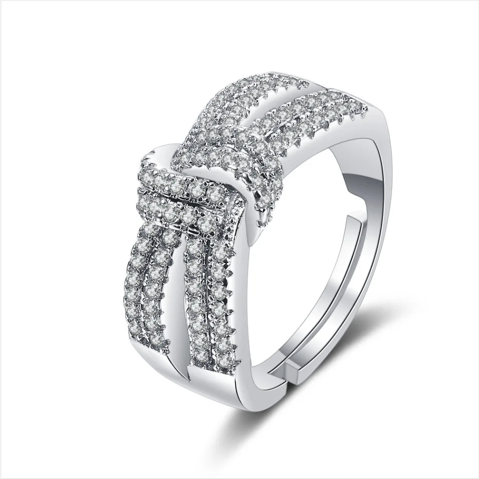 Новинка роскошное серебряное обручальное коктейльное кольцо с фианитом для