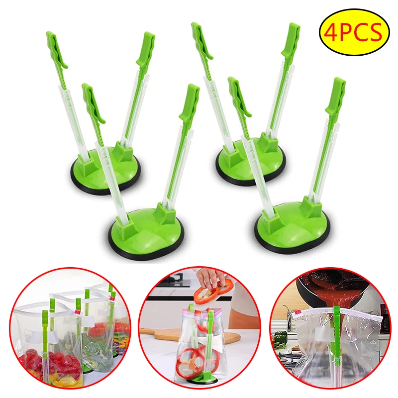 

Регулируемый зажим для сумки, нескользящая мешковатая стойка, держатель для хранения, пластиковый держатель для сумки, кухонные держатели для хранения еды, Reus