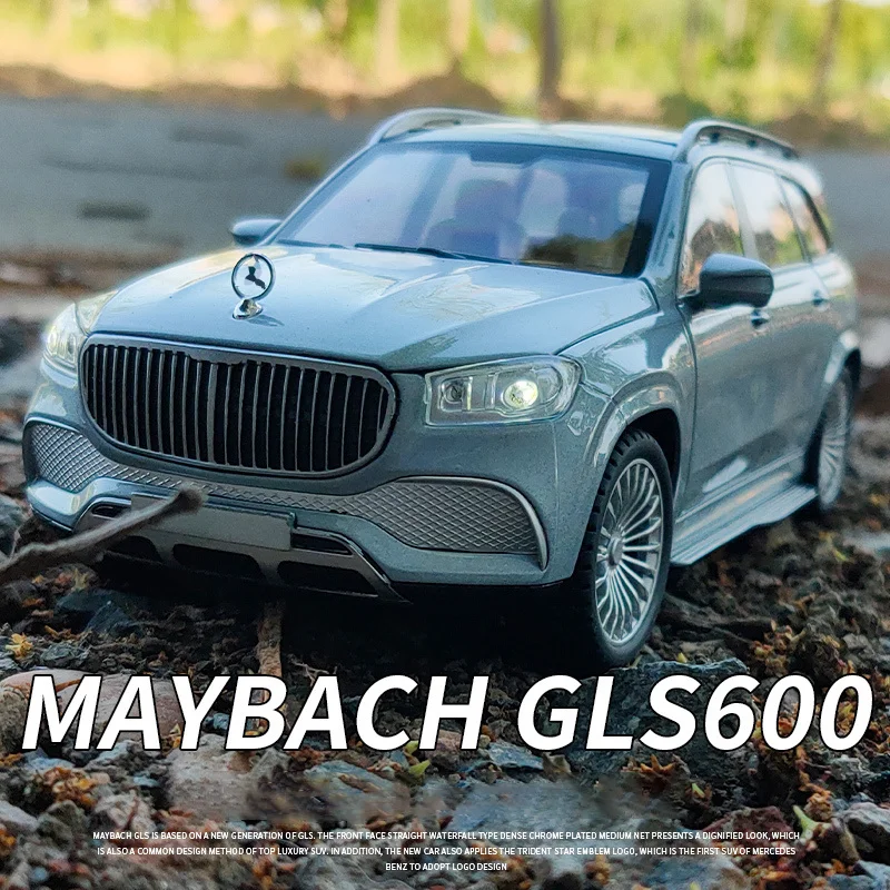 

1/24 Diecast Maybach GLS600 Alloy Car Model Pull Back Toy Vehicles Sound Light 6 Doors Opened Toys For Children Gifts Kids Toys