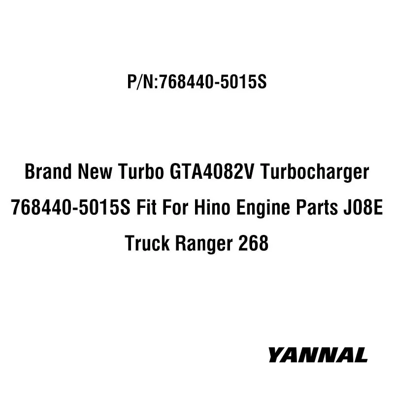 Совершенно новый турбокомпрессор GTA4082V 768440 -5015S подходит для деталей двигателя Hino