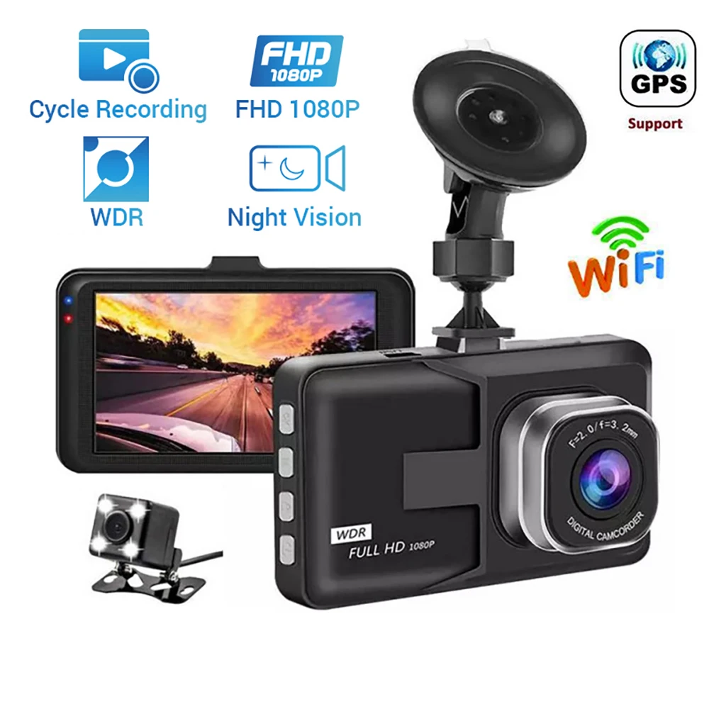 

Car DVR WiFi Full HD 1080P Dash Cam Rear View Vehicle Camera Video Recorder Night Vision Auto Dashcam GPS Logger Car Accessories
