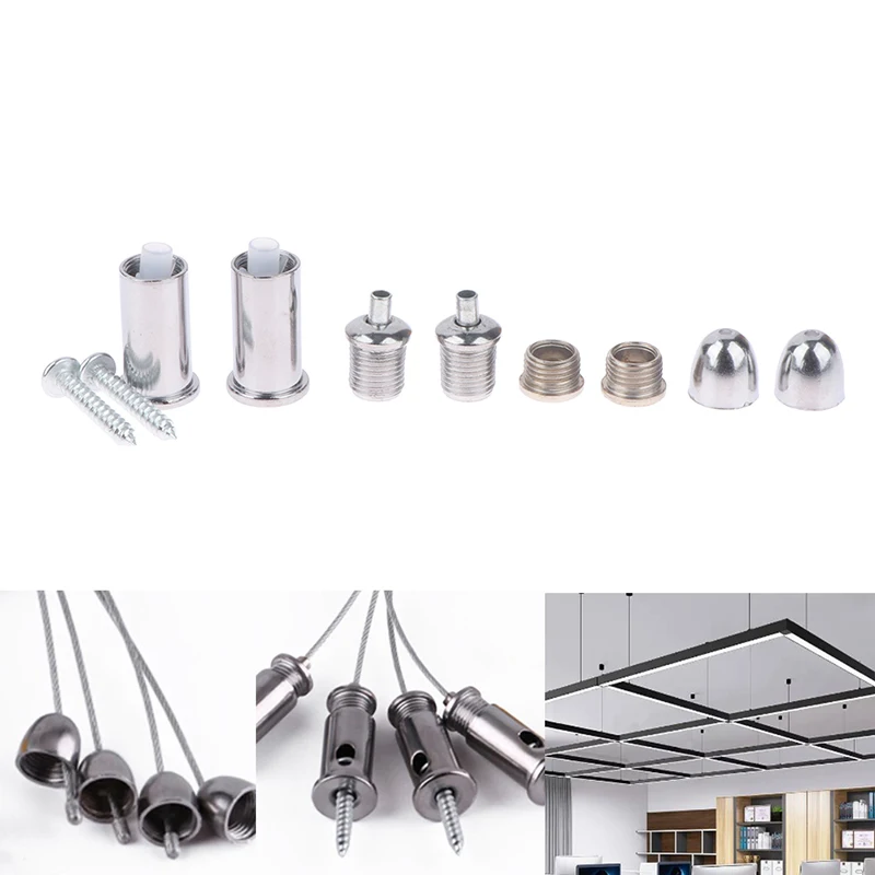 

2 Sets Fixed Screw /Hanging Wire Fitting For Steel Cable Fasten/ Lifting Stainless Steel Rope /Used Without Ceiling