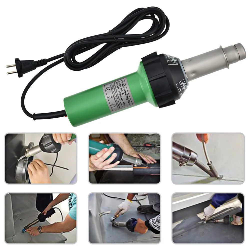 Electronic Hot Air Guns Plastic Welding Torch Welder Heat Hot Tools Kit+6PCS Nozzle Welding Accessories AC 220V 1600W 50/60Hz