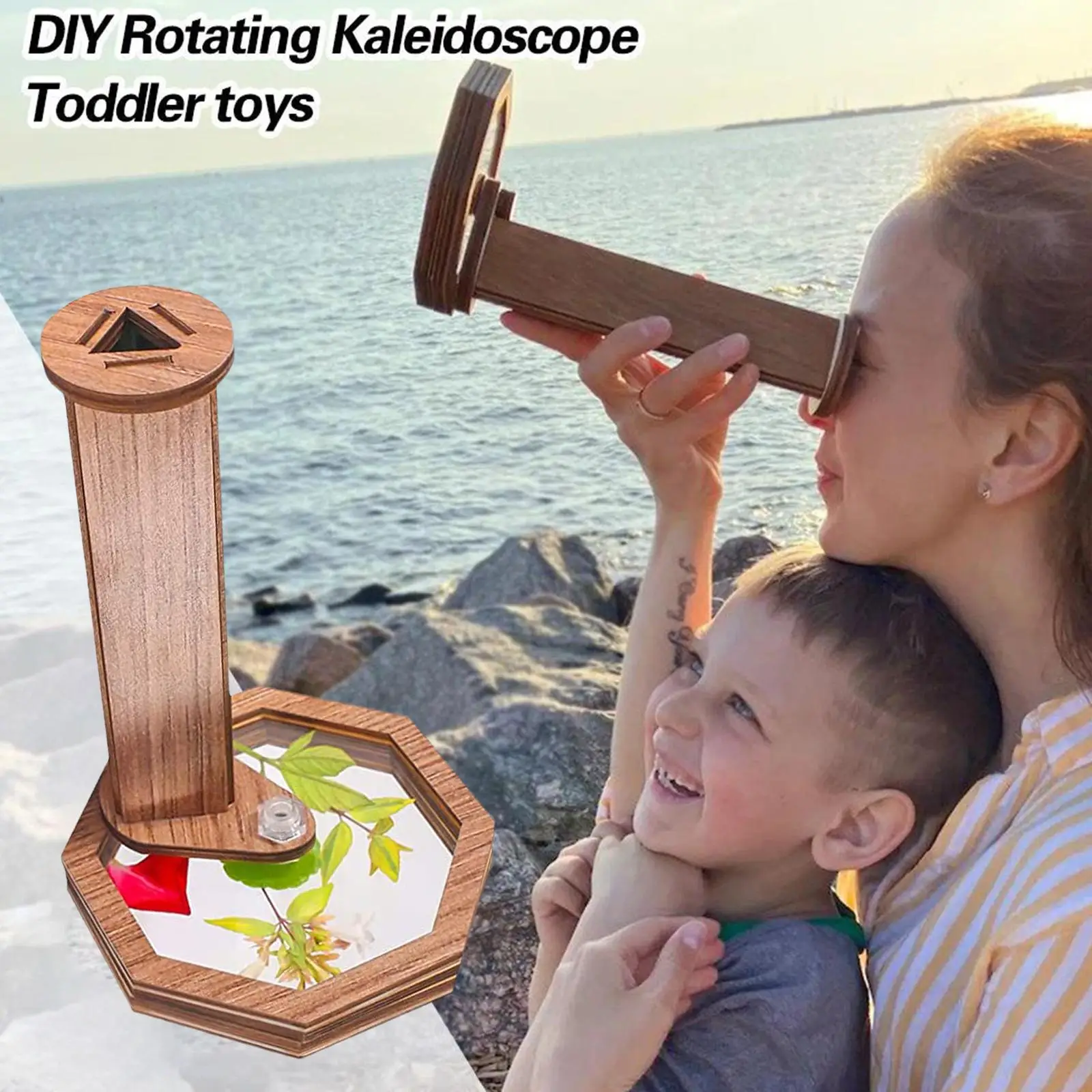 

Деревянный калейдоскоп DIY вращающийся калейдоскоп волшебный меняющийся Регулируемый фантазийные игрушки для детей обучающая игрушка