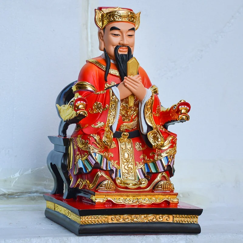 

39cm large HOME Temple Shrine TOP efficacious protection Southeast Asia Gold plating Town God Chenghuang Temple FENG SHUI statue