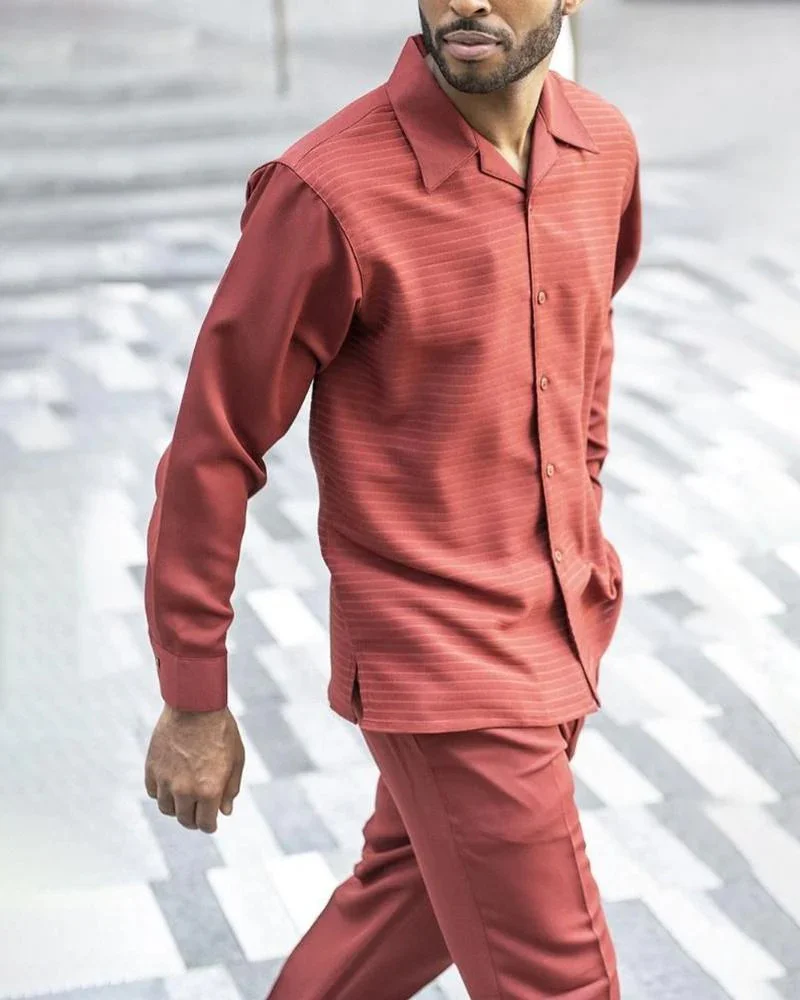Мужская рубашка с длинным рукавом и брюки, в стиле ретро
