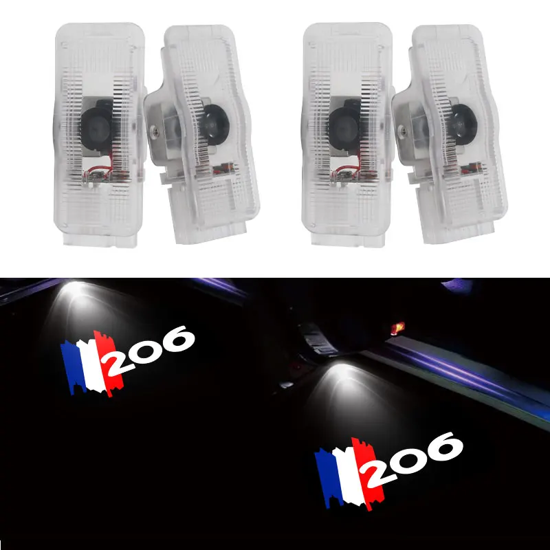 

2Pcs Led Car Door Welcome Logo Light Projector Shadow Light For Peugeot 206 207 307 308 3008 4008 5008 Auto Exterior Accessories