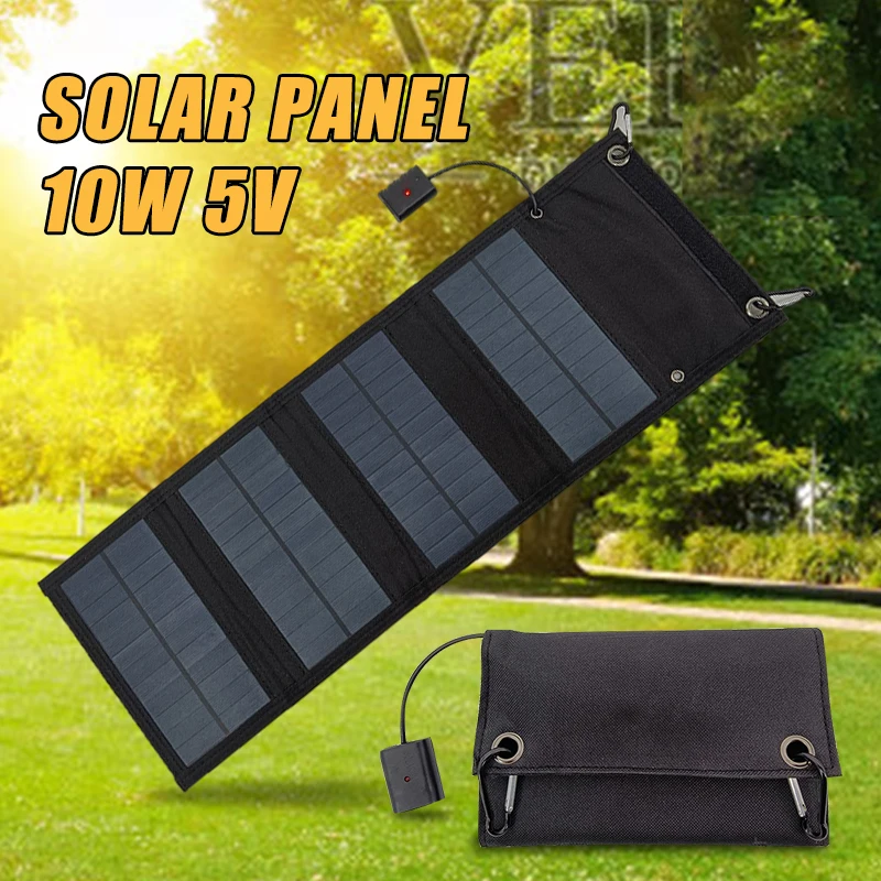 

Folding 10W Solar Cells Power Bank Charger 5V 600mA USB Output Devices Portable Waterproof Solar Panels for Mobile Phone Outdoor