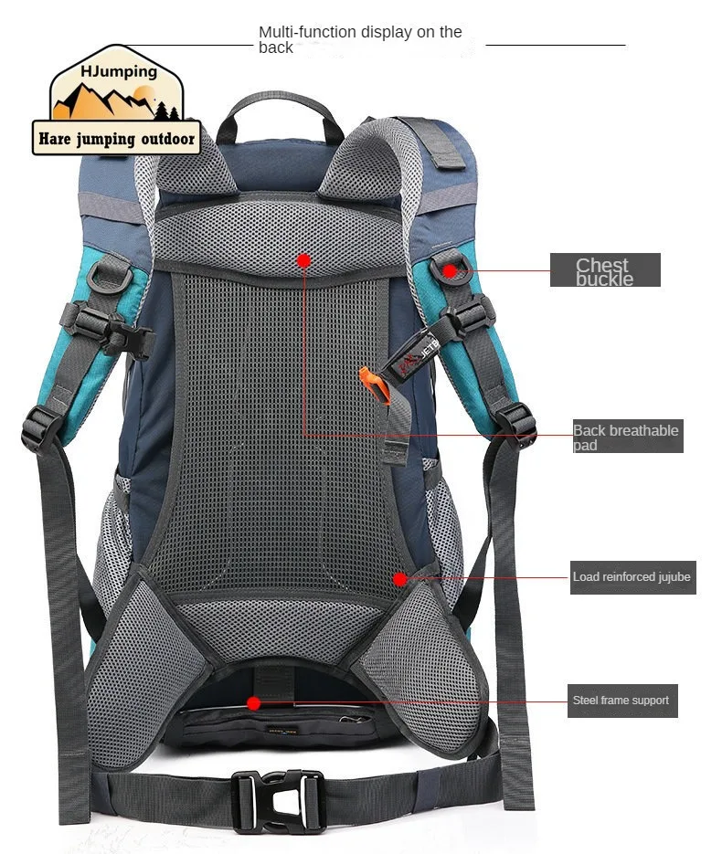 50L Climbing Bags  HJumping Outdoor Camping  Hiking Running  Backpack Portable Travel  Multifunctional Storage Set