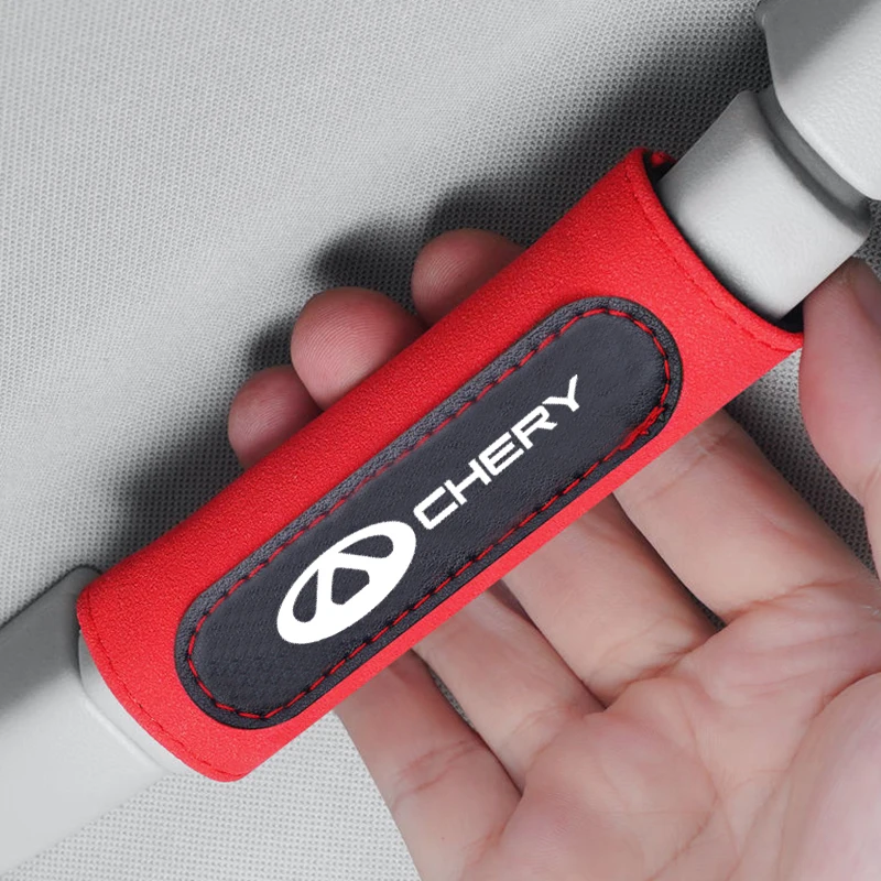 Suede Car Roof Armrest Handle Protective Cover for Chery Logo Cowin Tiggo Turbo V5 Eastar QQ QQ3 QQ6 Arrizo Fengyun Amulet M11 |