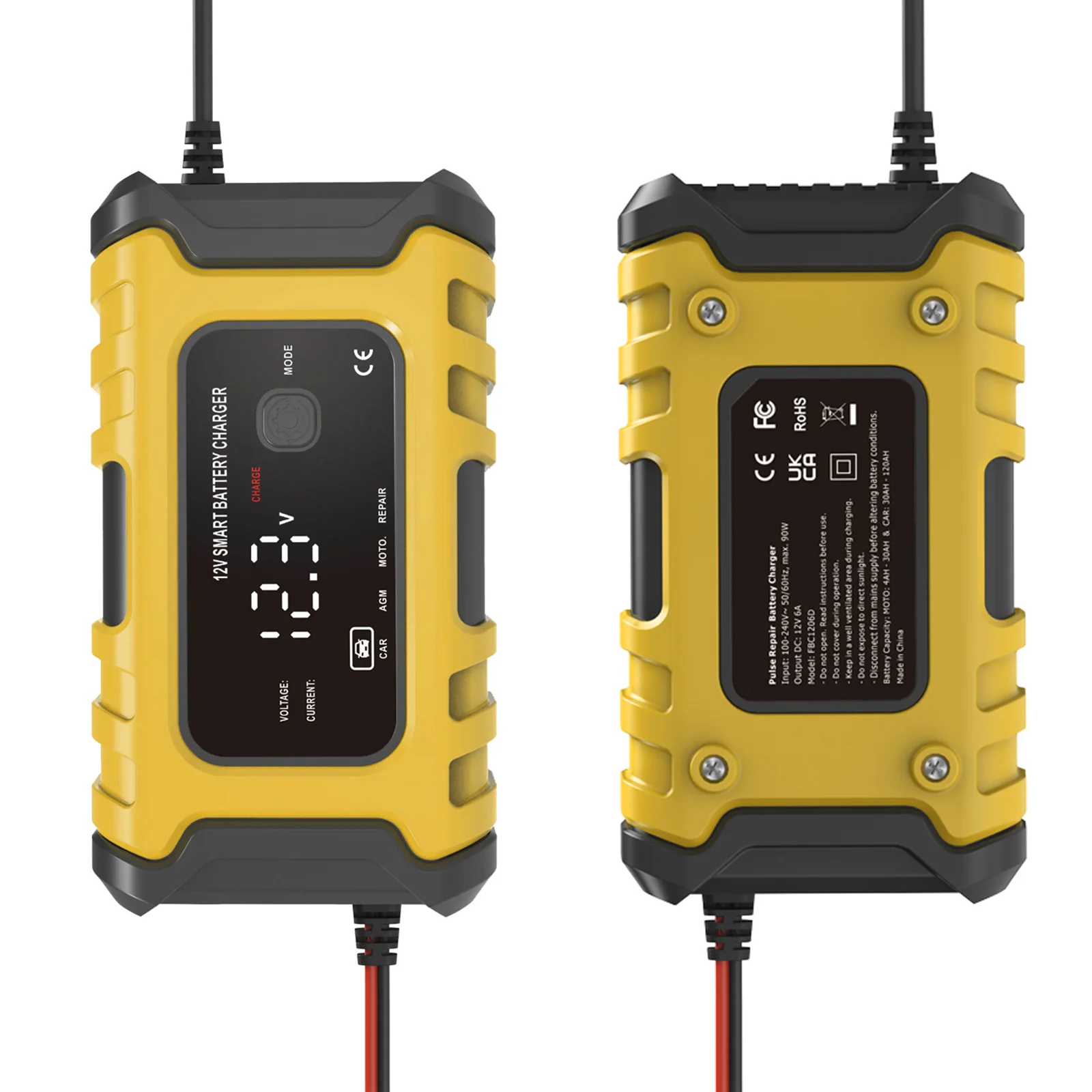 

Автомобильное зарядное устройство 12 В 6 А, автоматическая умная Быстрая зарядка для автомобильных свинцово-кислотных литиевых аккумулятор...