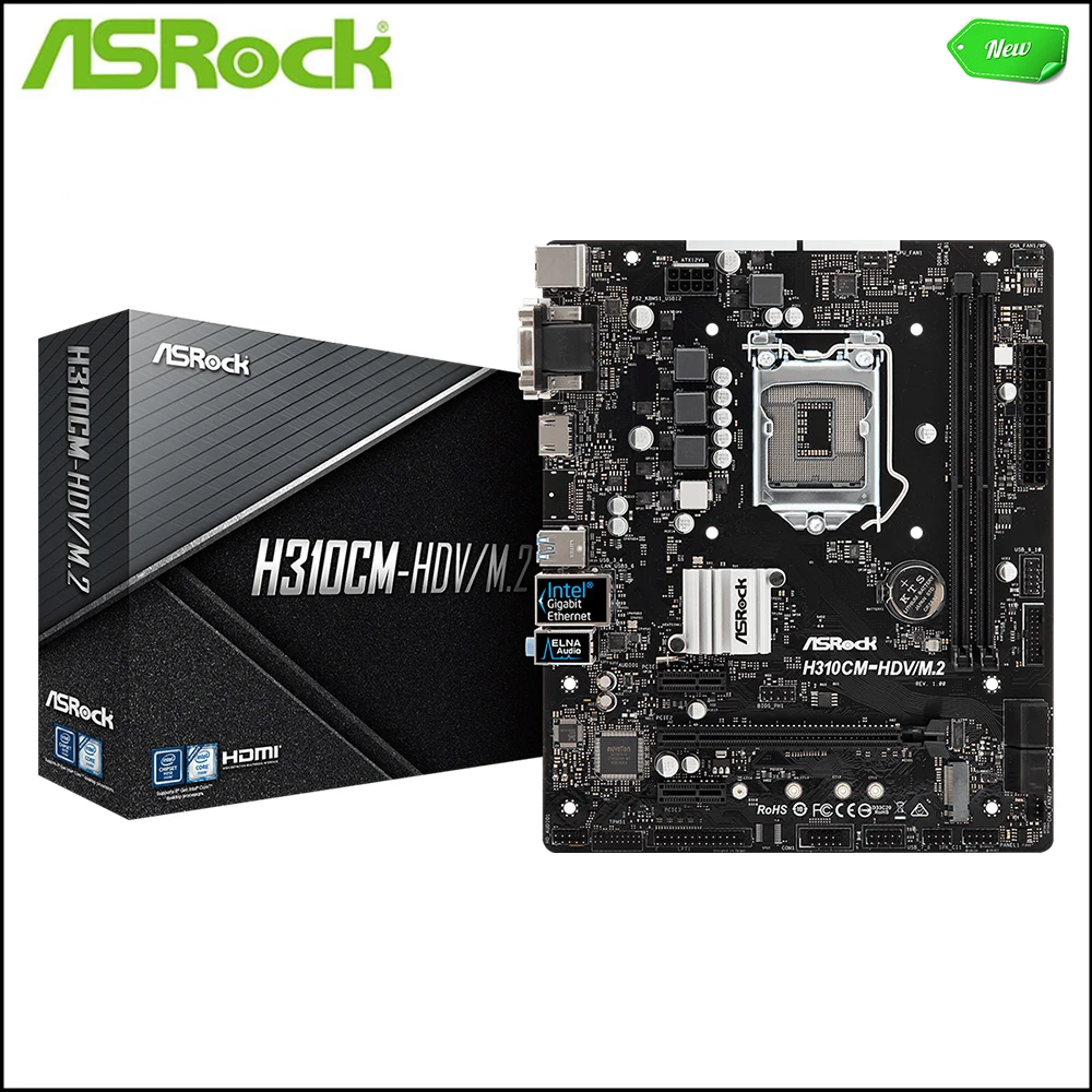 Новинка для ASROCK Φ/M.2 Материнские платы LGA 1151 DDR4 32 Гб Φ для Intel H310 десктопная материнская плата SATA III USB3.0