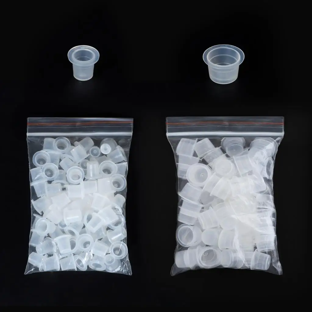 

100pcs Plastic Tattoo Ink Cups Caps For Needle Tip Grip Supply Professional Permanent Tattoo Accessory for Tattoo Machine