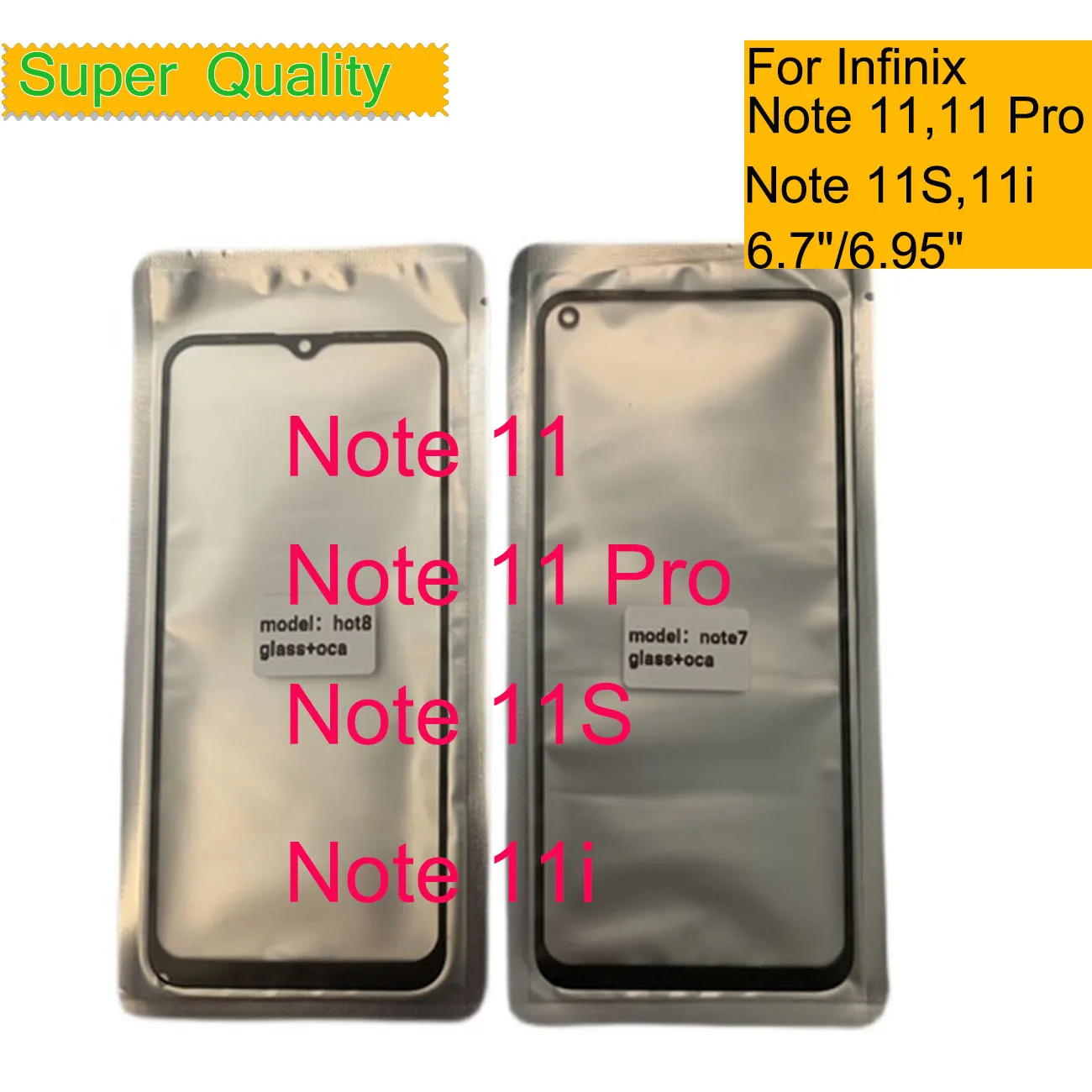 

10Pcs/Lot For Infinix Note 11 Pro 11S 11i Touch Screen Front Outer Glass Panel Lens LCD Glass With OCA