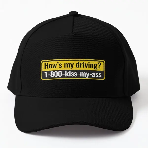 

Hows My Driving Baseball Cap Hat Mens Czapka Bonnet Casquette Casual Boys Solid Color Summer Black Fish Printed Sport Women