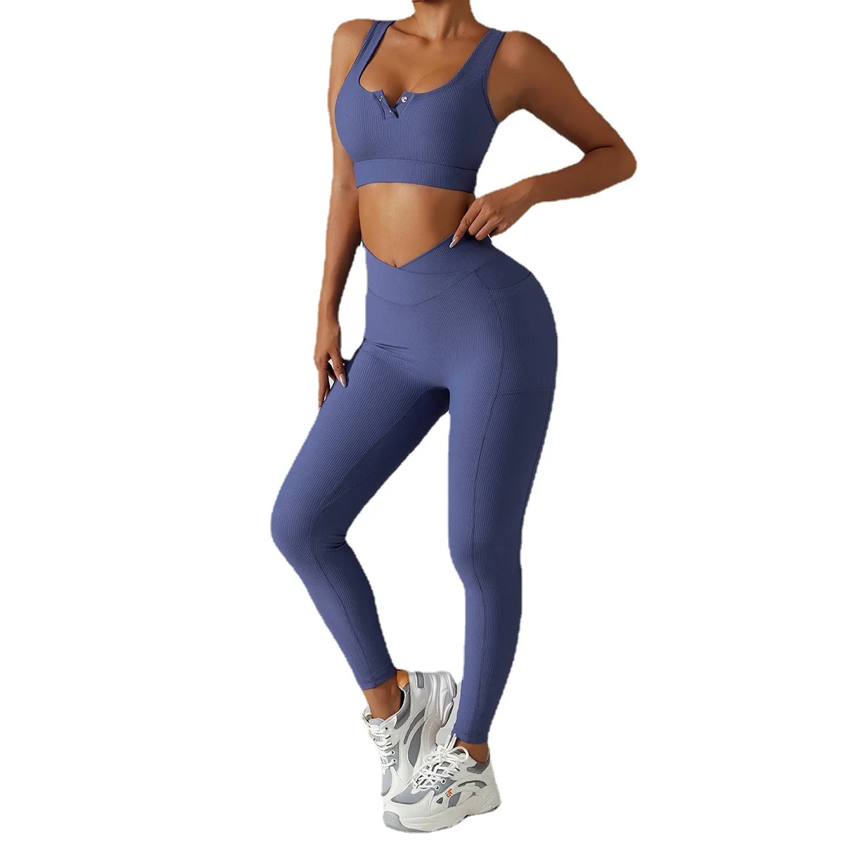CUTIES Seamless Crossover Fitness Leggings Women Pockets Yoga Pants High Waist Gym Leggins 2022 Rib Workout Sport Tights Outfits