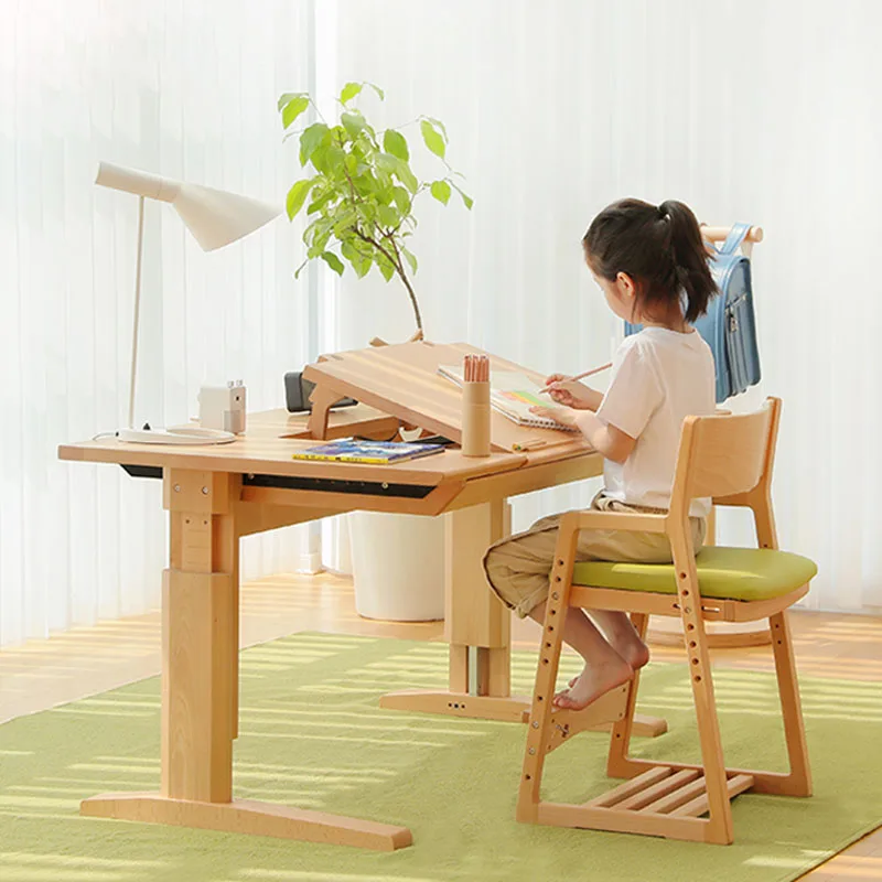 

Study Wooden Tables Folding Room Minimalist Kid Table Makeup Adjustable Mesinha Com Cadeira Infantil Kindergarten Furniture