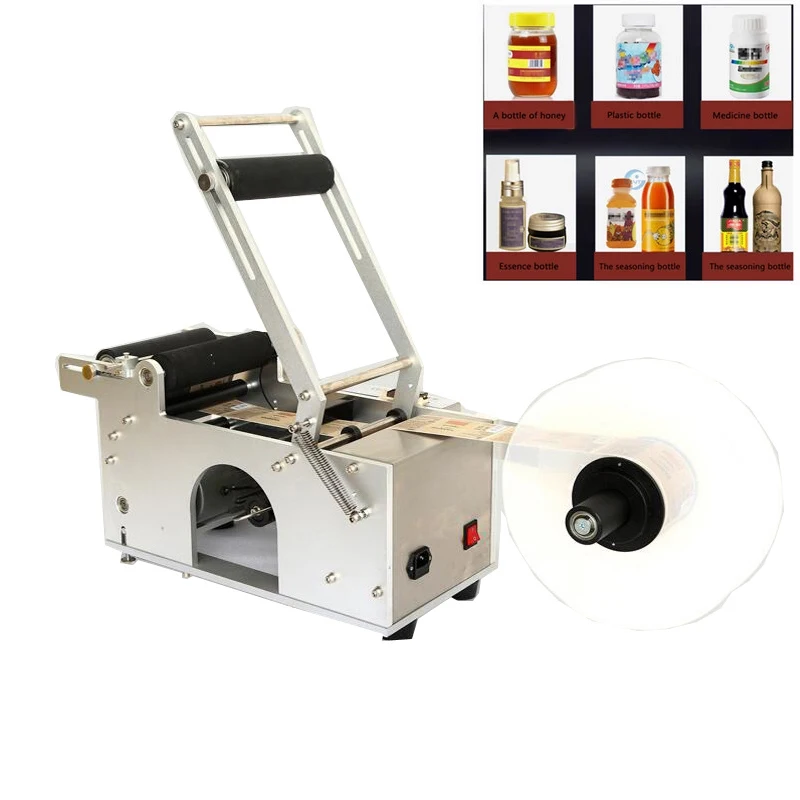 

Semi Automatic Stainless Steel Jar Plastic Glass Metal Round Bottle Tube Labeling Machine Label Sticking Packing Machine