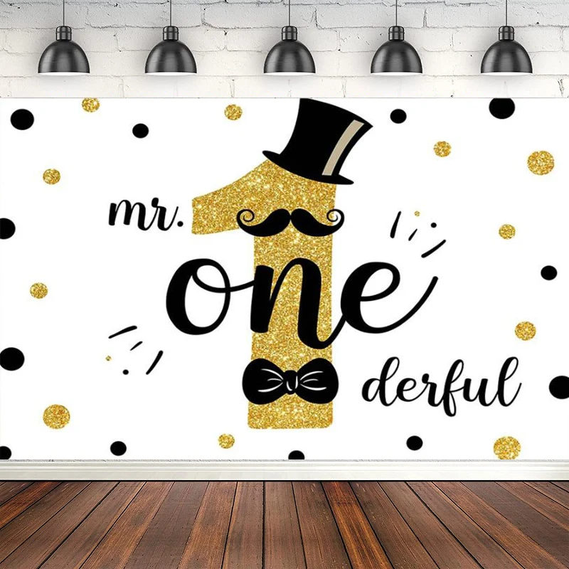 Фон для фотосъемки Mr.Onederful черный и золотой