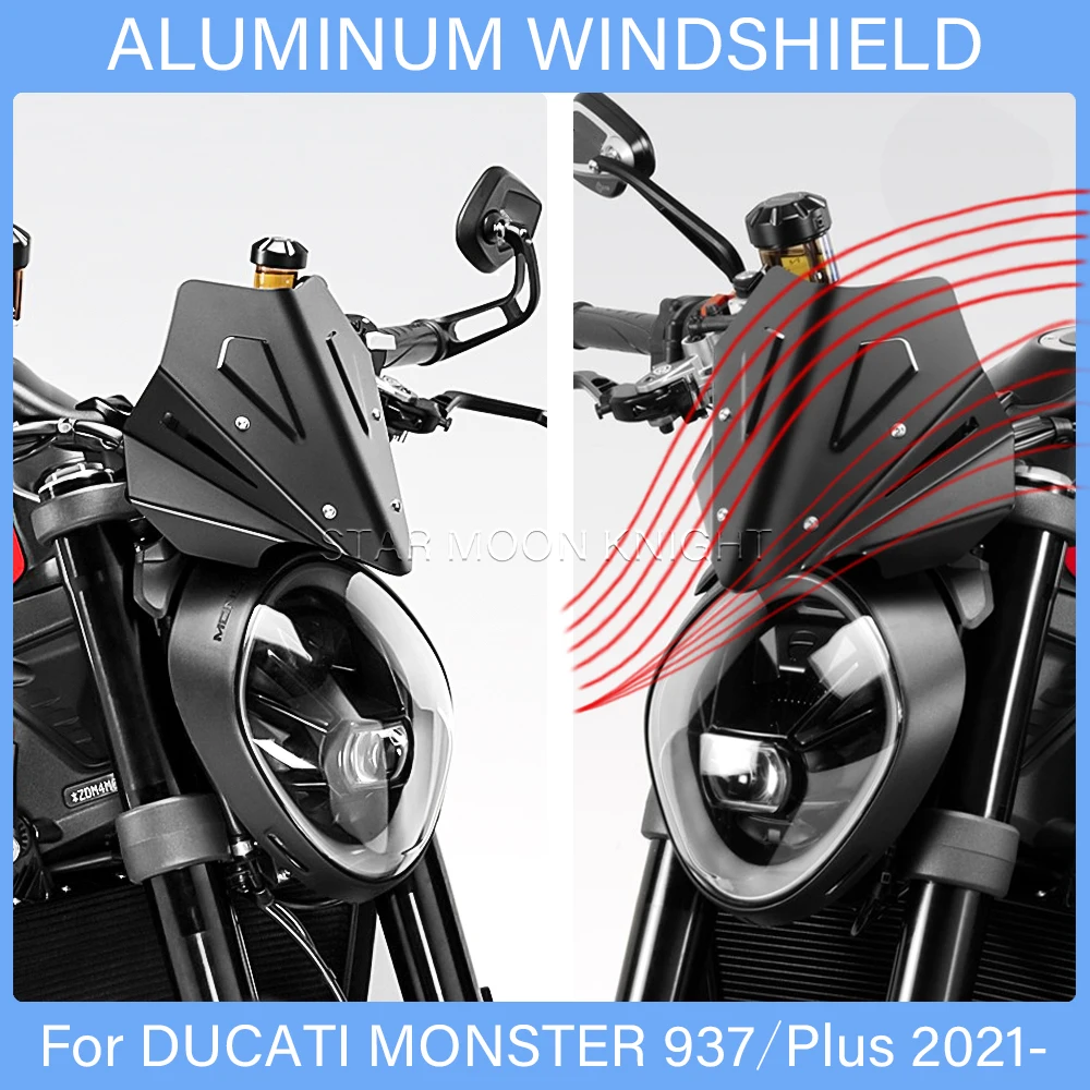 

Motorcycle Windshield FOR Ducati MONSTER937 Plus MONSTER 937 2021- CNC Aluminum Windshield Deflector Deflector Parts Fairing