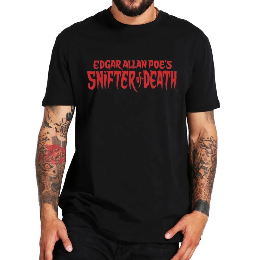 

Edgar Allan Poe Snifter Of Death T Shirt Horror Manga Comic Fans Men Clothing Casual 100% Cotton Premium Summer Soft T-shirts