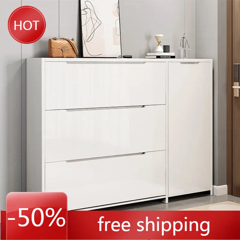 

Entryway Wood Shoe Rack Organizer Storage Door White Free Shipping Shoe Cabinets Space Saving Zapateros Living Room Cabinets