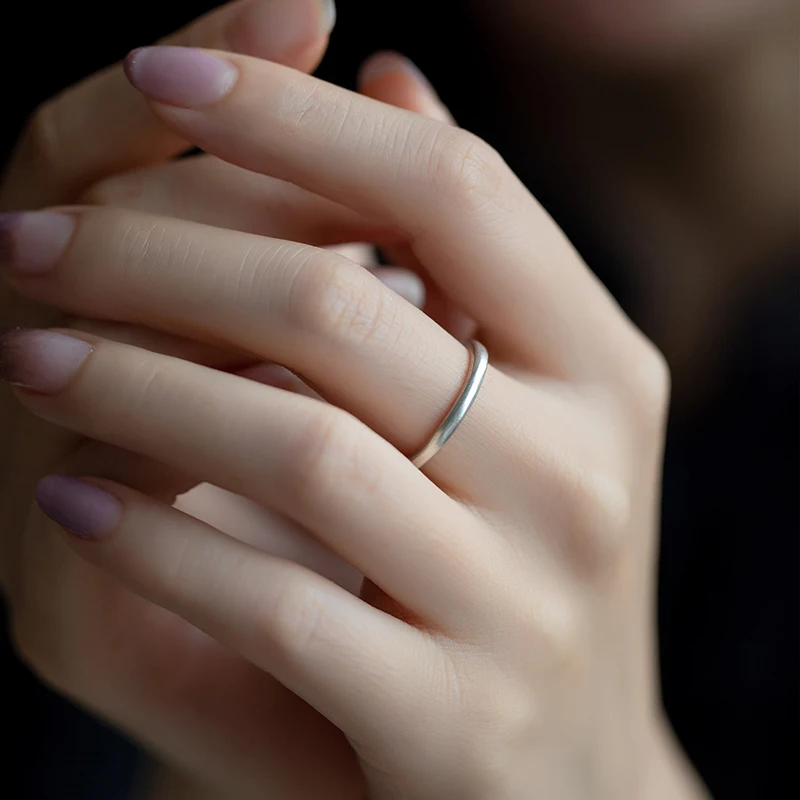 

Tibetan Silver Simple Old Style Ring Ring Smooth Sterling Silver S925 Ring Small Design jewelry retro