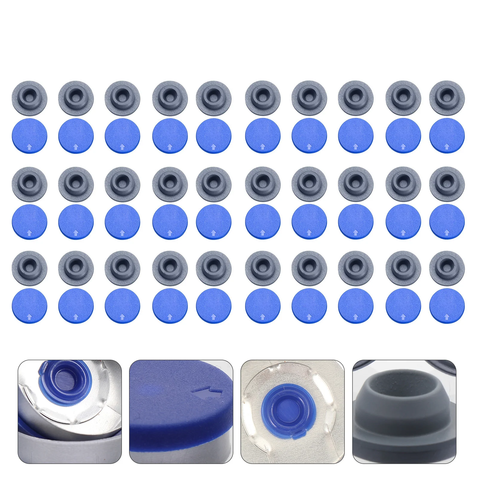 

Stopper Rubber Injection Vial Self Stoppers Port Bottle Ports Aluminum Cap Vials Jars Caps Headspace Butyl Culture Sealer Off