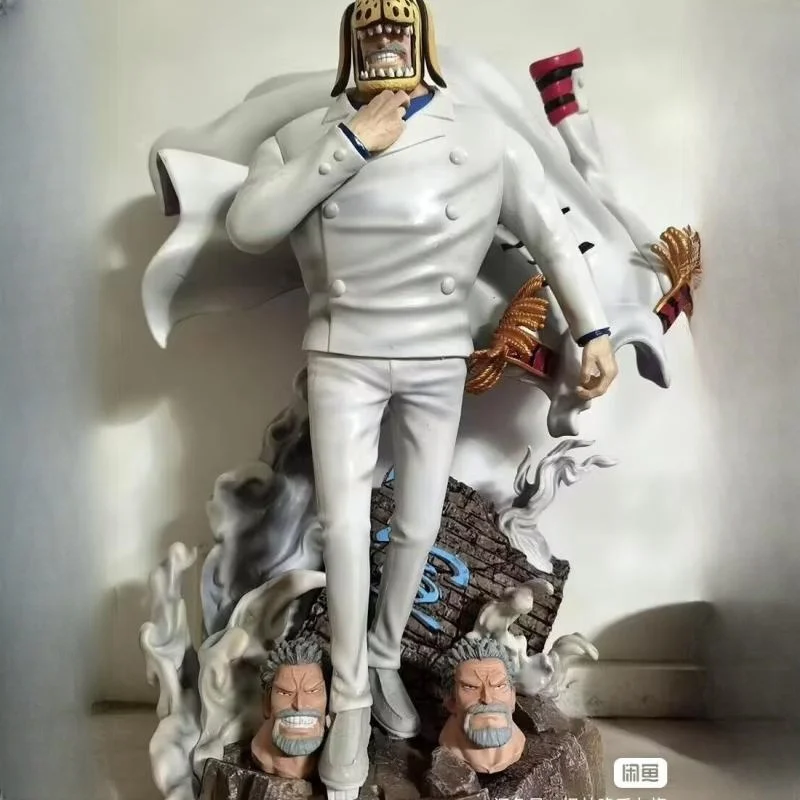 

One Piece Anime Figure 45cm Monkey D Garp Gk Navy Admiral Changeable Heads Pvc Figurine Statue Doll Model Collection Toys Gift
