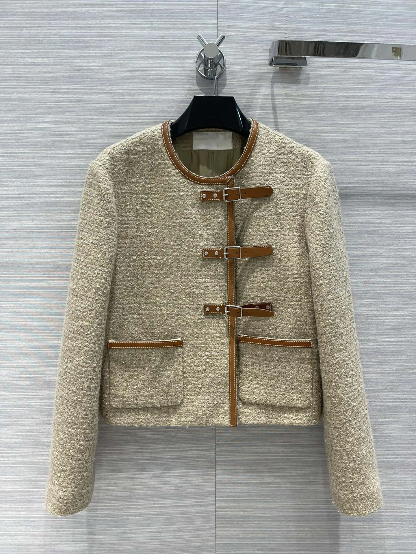 

Female Clothing Woman Clothes Women's Jacket Spring 2022 Women's Coat Overcoat Female Leather Buckle Wool Coat