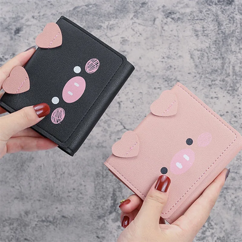 

Женский кошелек в виде милой свиньи, кошелек для девушек, маленький брендовый дизайнерский женский кошелек из искусственной кожи, Женский к...