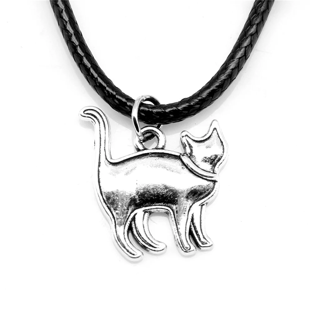 

1pcs Antique Silver Color 15x17mm Cat Necklace Handmade Jewerly Diy