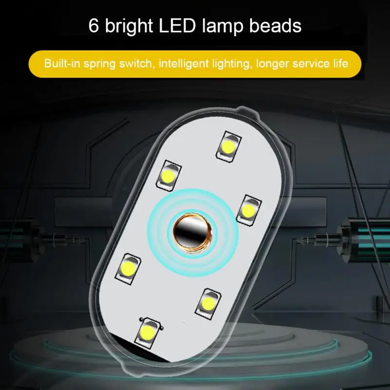 

Car LED Touch Lights Wireless Interior Light Auto Roof Ceiling Reading Lamps For Door Foot Trunk Storage Box USB Charging