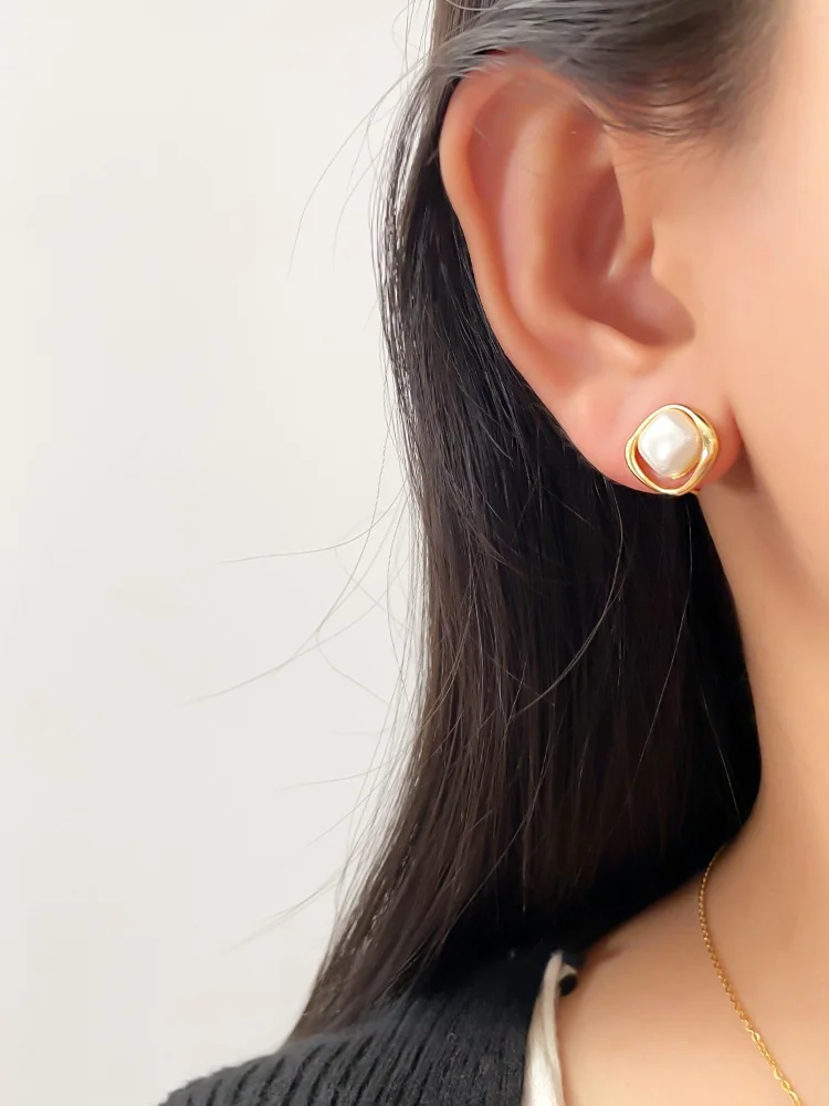 Зажим для ушей с бриллиантовым жемчугом без пирсинга женщин Новые изысканные