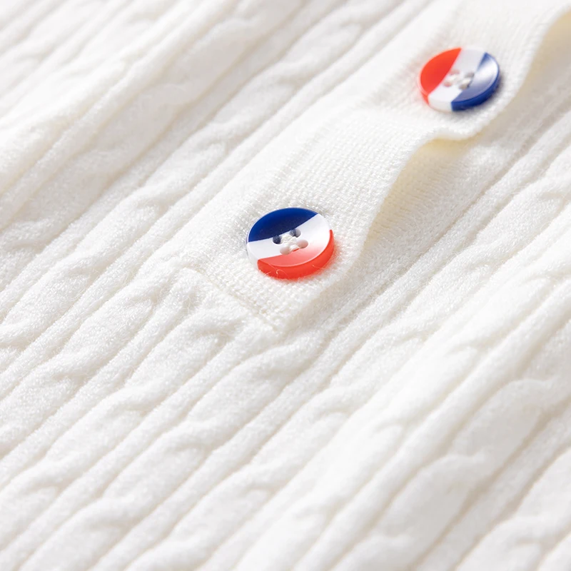 Классический женский трикотаж кардиган с воротником-поло модный шерстяной