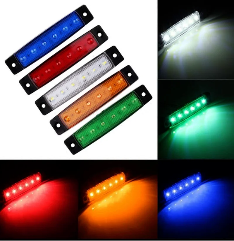 

6LED Trailer Truck Side Light Display Width Bus Indicator Turn Warn Signal Led Lights for Car Accessories Waterproof Signal Lamp