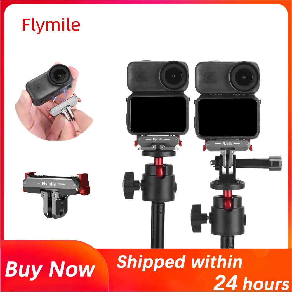 Фото Магнитное быстросъемное крепление из алюминиевого сплава Flymile для DJI Osmo Nano/Action 6, основание адаптера, удлинительный кронштейн, наноаксессуары №1