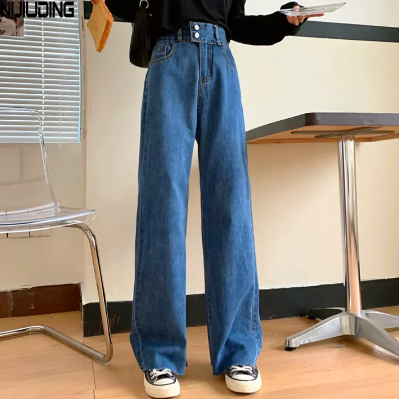 

2023New Waist Casual Jeans Women Wide Leg Denim Pants 2021 Spirng Autumn Female Loose Straight Jeans Trouses Size 4XL Mujer