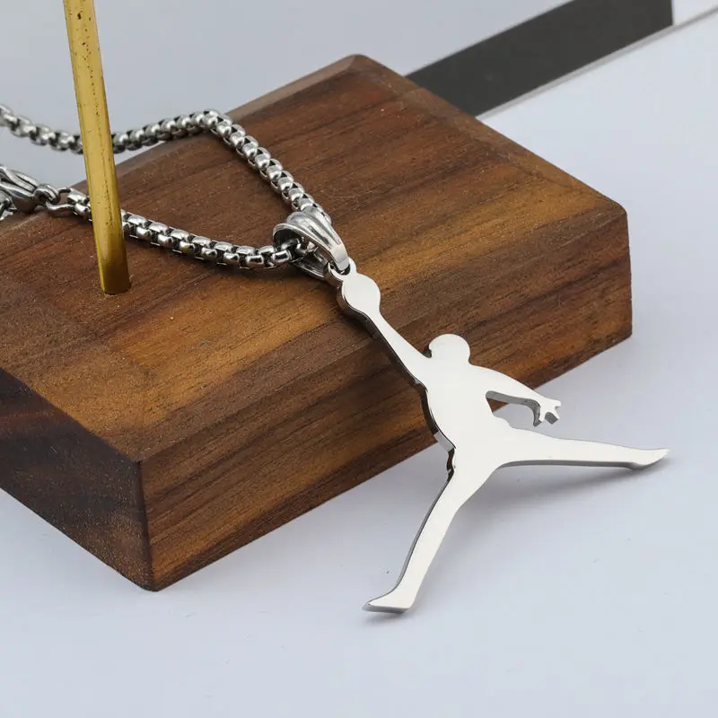 

Fashion Simple Basketball Trapeze Pendant Necklaces For Men and Women Hip Hop Sports Stainless Steel Couple Jewelry Accessories