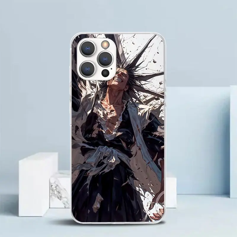 Чехол Zaraki Kenpachi Bleach с мягким покрытием для iPhone 16, 17 Air, 15, 14 Pro Max, 16E, 17E, 13 Mini, 12, 11, 7, SE с принтом и узором (art.: 3920db0bcdba7) - 3920db0bcdba7